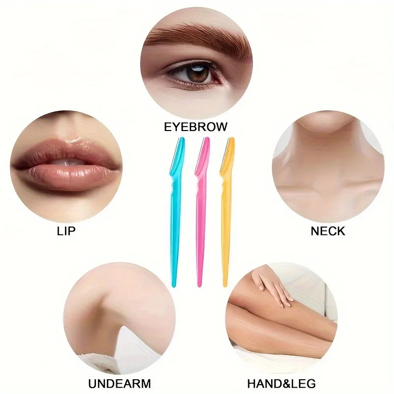 3/5/6/12/24Pcs Multifunction Eyebrow Razor Kit - Precise Trimming, Shaping,Facial Hair Removal Tool with Easy Grip Handle