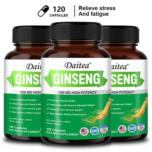 Daitea Ginseng Extract Capsules - 1500 Mg, Promotes Mental Health, Supports The Immune System, Helps Reduce Fatigue, Non-GMO