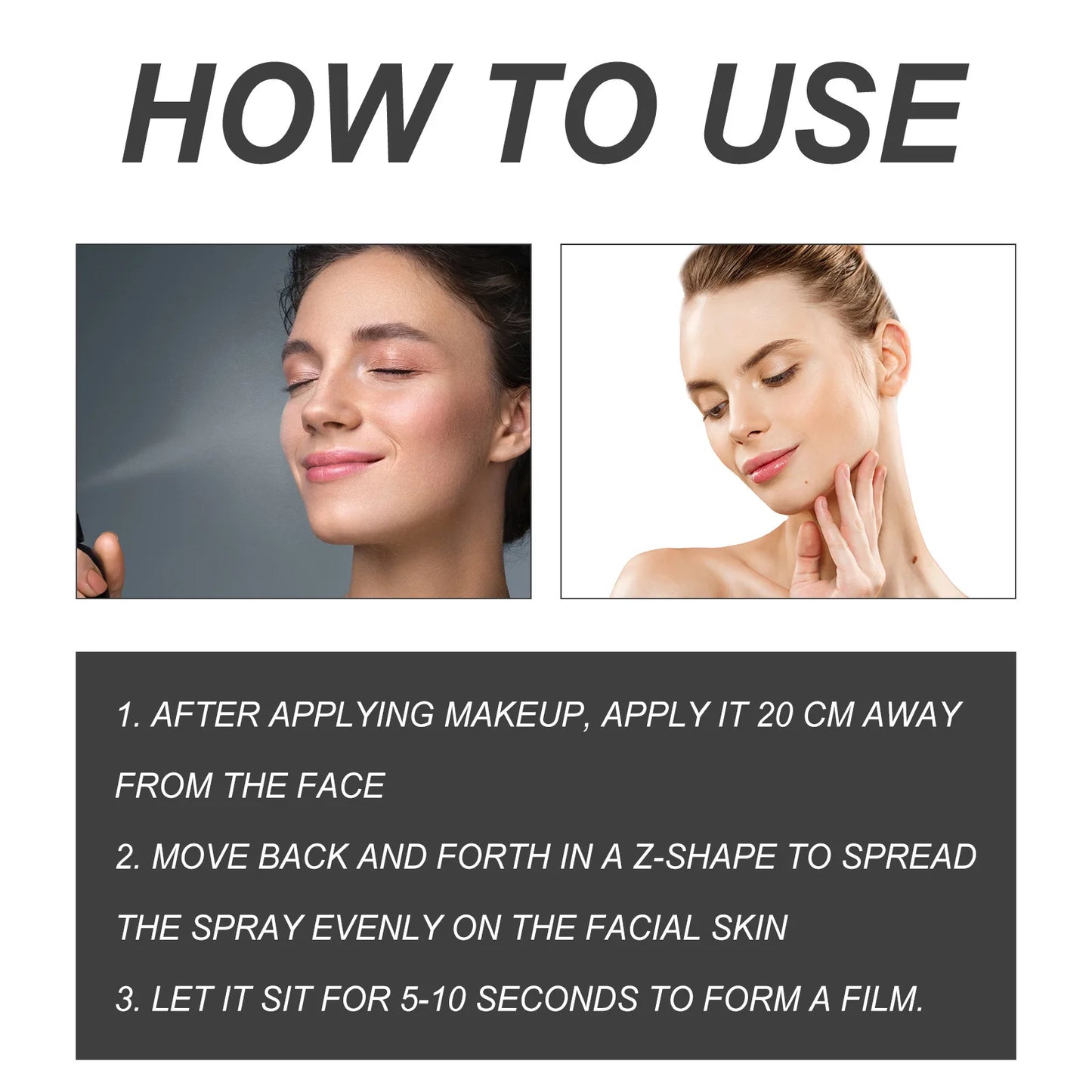 Setting Spray Glossy Matte Base Makeup Oil Control Waterproof Moisturizing Make-up Fixer Spray for All Skin Style