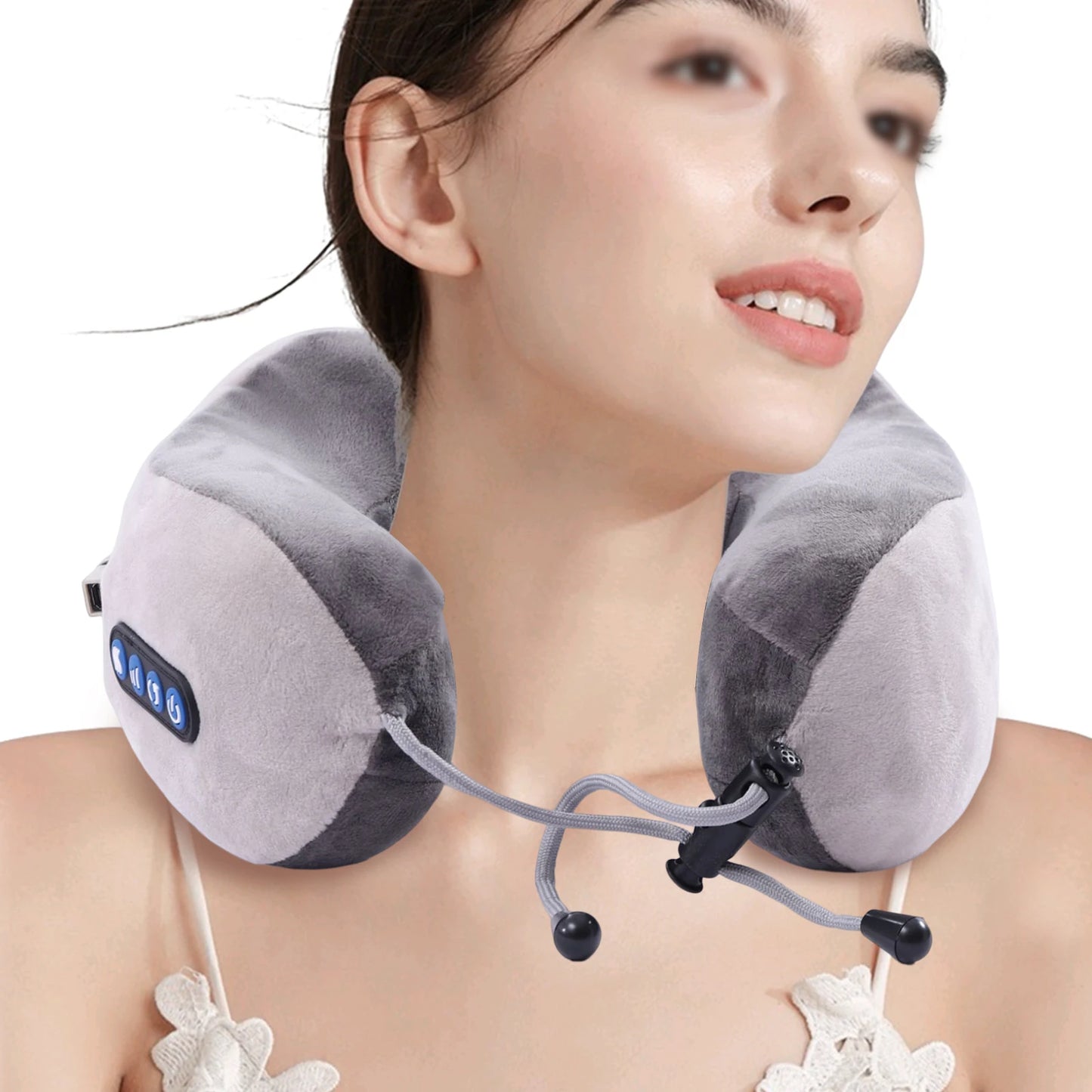 12 Heads 3 Gears Vibrating Neck Pillow Vibrating Neck Pillow Massage Therapy for Traveling 5V 7W USB Neck Massager Pillow