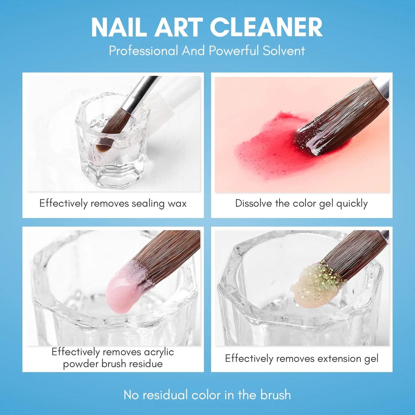 Nail Art Brushes Cleaner: Nail Polish Brush Bristles Conditioner Restorer Liquid for Solid Gel/Nail Extension/Builder