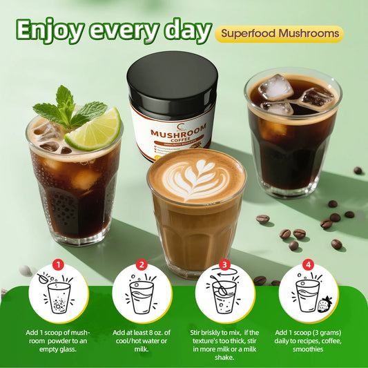GPGP GreenPeople 70g Mushroom Coffee Support Immune and Digestive System Health Keep the Brain Clear and Focused Boost Energy