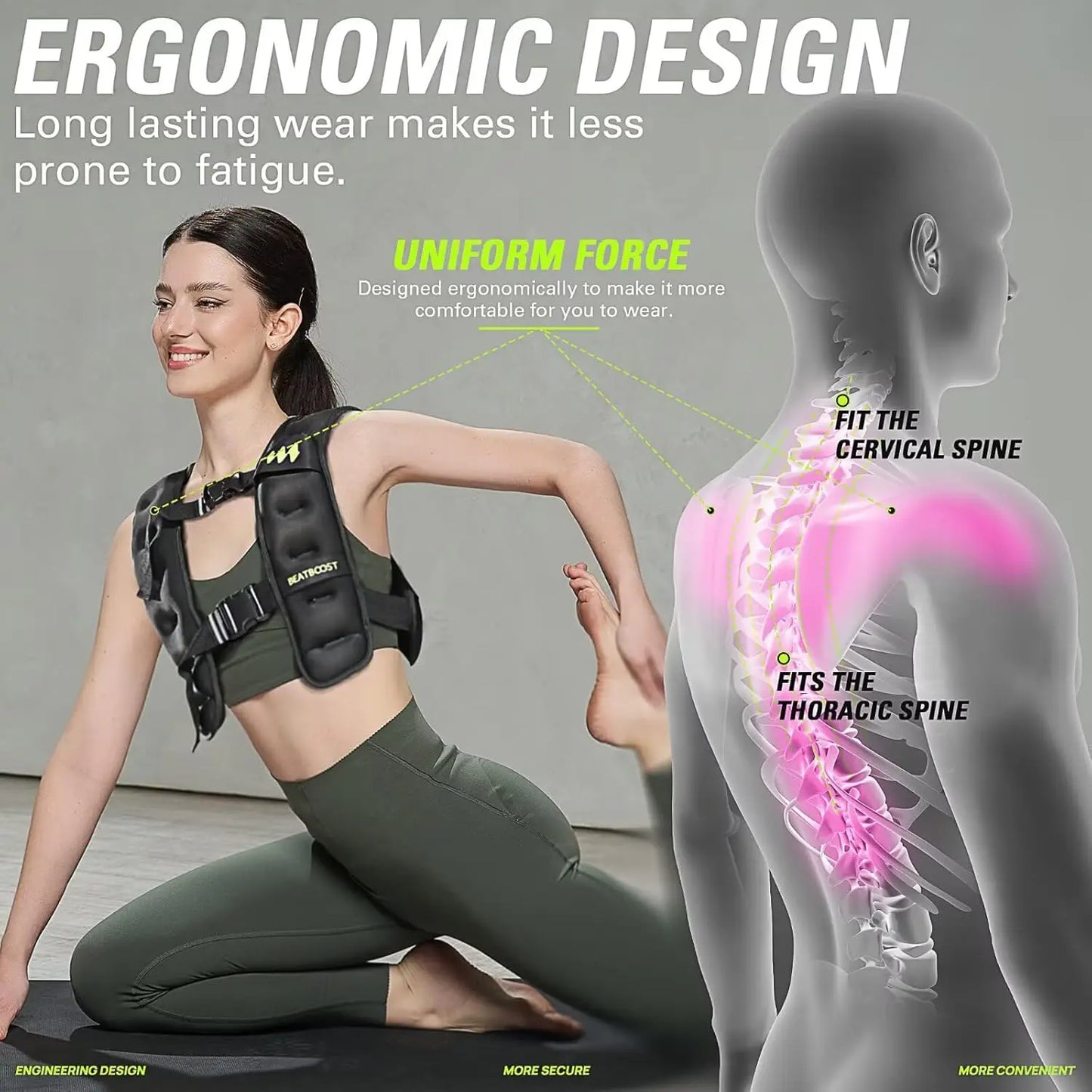 Weighted Vest for Women Men 10lb/15lb/20lb/25lb/30lb/35lb/40lb Weight Vest with Ironsand for Strength Training Running Walking W