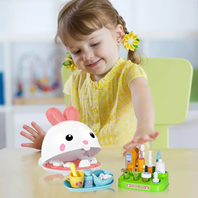 Play Dentist Set For Kids Cute Bunny Pretend Play Set Of Teeth Creative Kids Dentist Play Set For Children STEM Education