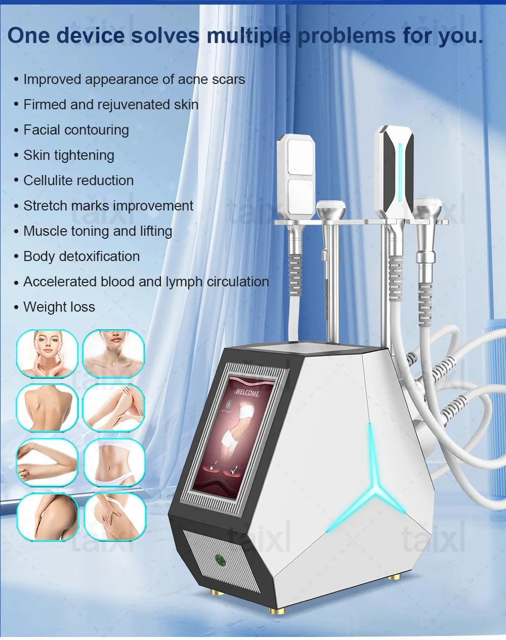 NEW 4 in 1 Cold Hot Instruments Firming Cryo TShock Body Slimming Machine Cooling Sculpture Freezing Fat Removal Tightening Crio