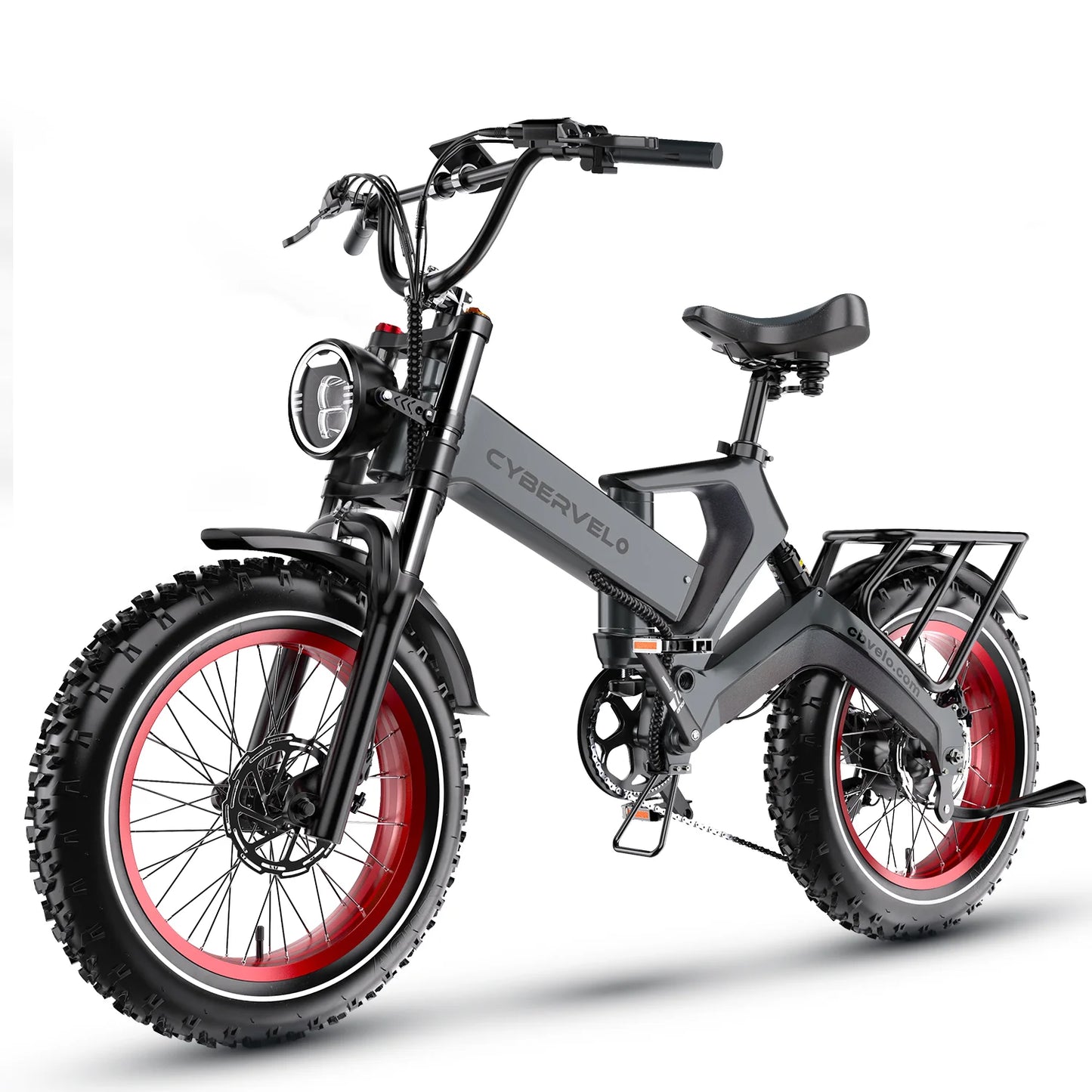 Cybervelo EK6 Peak 2000W Folding Electric Bike for Adults, 35MPH 100Miles, 48V 25Ah Removable Battery,20"x4.0 Fat Tire E-bike
