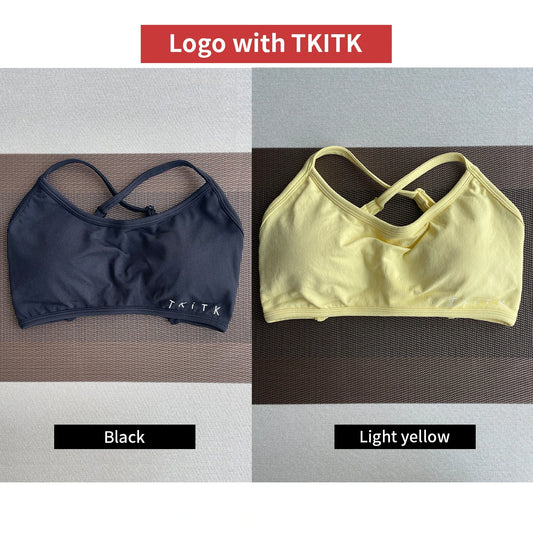 Newly listed price 2Pieces TKITK  Sports Bra Seamless Spandex Woman Fitness Elastic  Sports Underwear