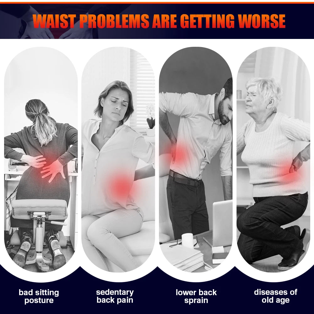 Inflatable Decompression Belt with Rechargeable Battery Inflatable Lumbar Traction Device Heating Waist Massage Back Pain Relief