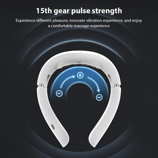 Cervical Spine Massager 15 Gears 6 Modes Cervical Therapy Massage Stimulator USB Charging Vibration Pulse 500mAh for Home Office