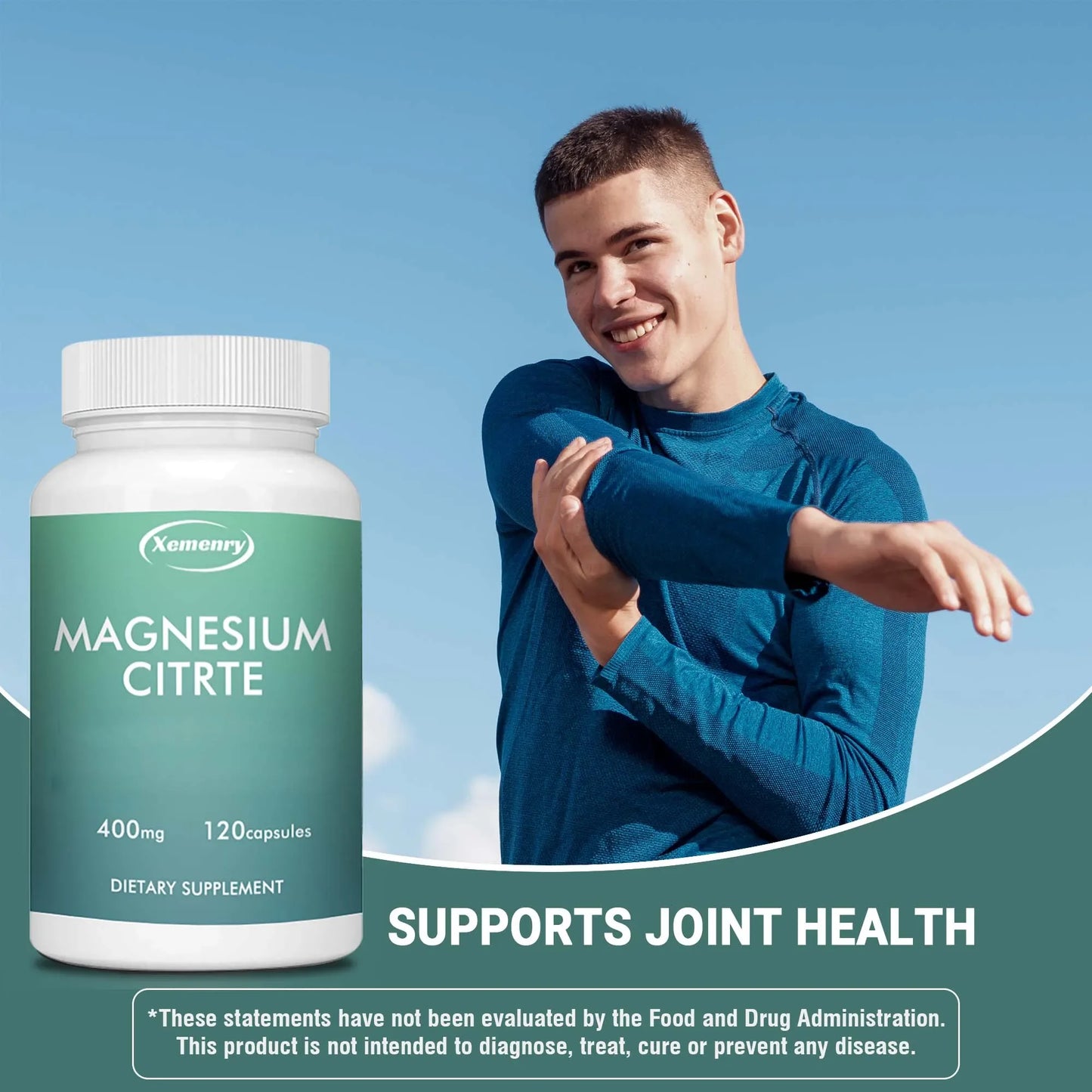 Magnesium Citrate - Supports Cardiovascular and Heart Health and Relieves Muscle Soreness - 120 Capsules