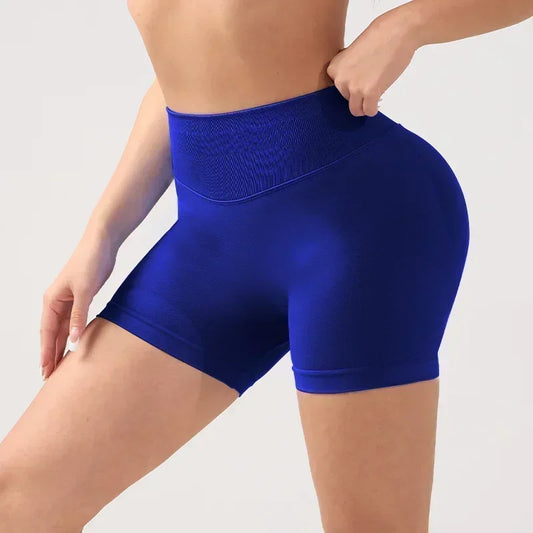 1 Piece High Stretch Nude Yoga Shorts Cycling Pants For Running Gym Cycling Sports Women Sweat Absorbent Breathable Tight Shorts