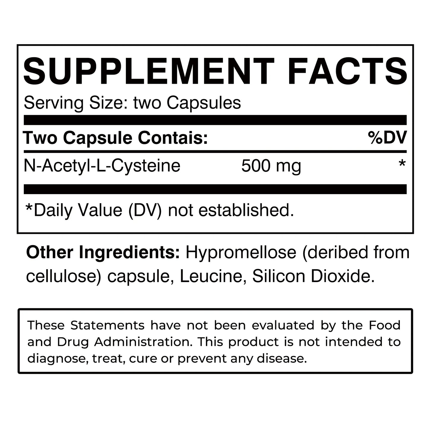 NAC Supplement - N-Acetylcysteine - Antioxidant, Promotes Liver and Kidney Detoxification, Support Skin Health - 120 Capsules