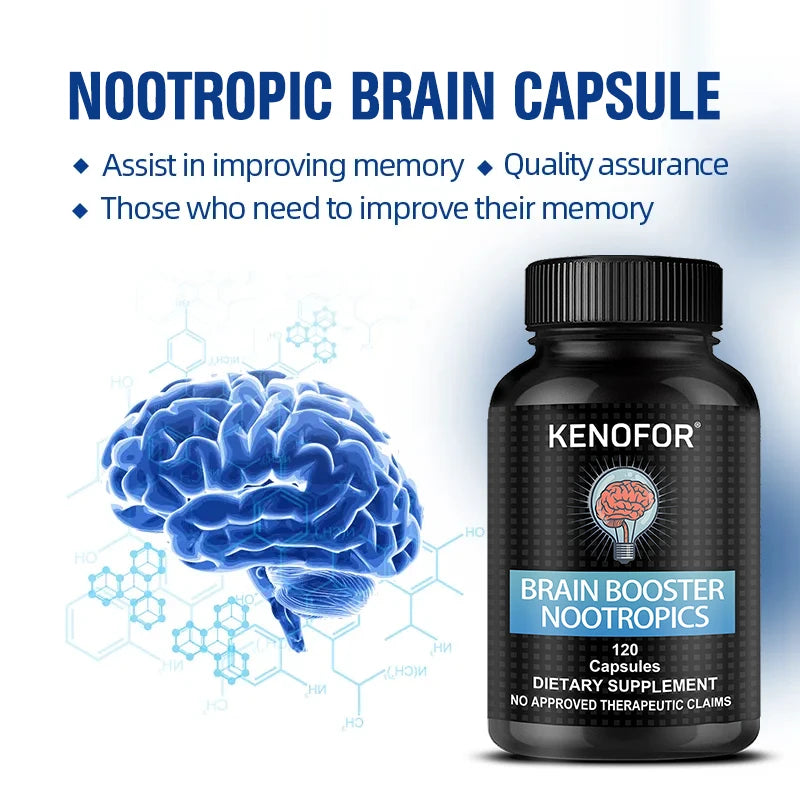 Brain Function Supplements – Helps with Focus, Memory, Concentration, Mental Clarity, Energy, Stress and Anxiety Relief