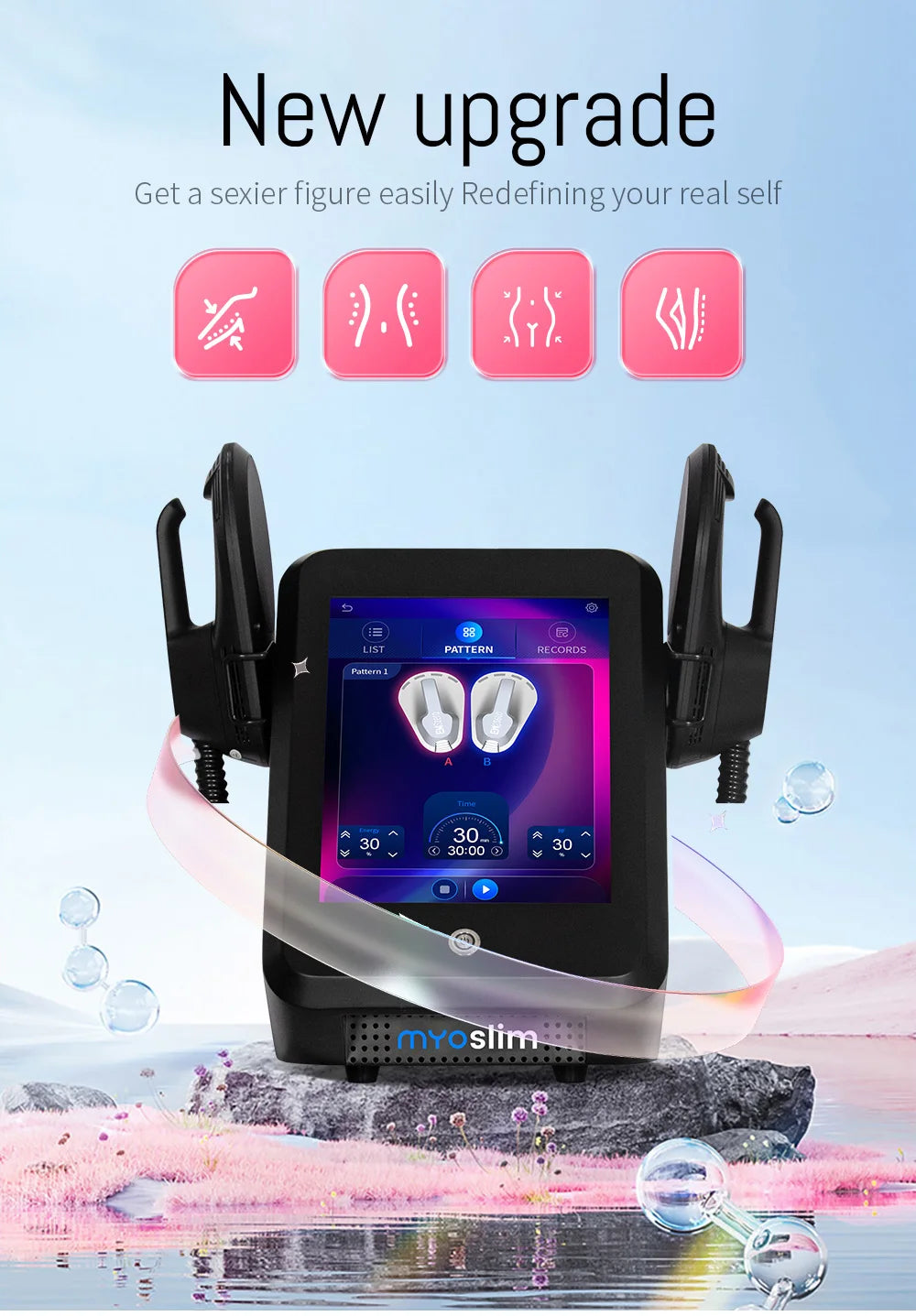 Body Slim Sculpt Muscle Stimulate Fat Removal 6500W  Electric Machine Hi-EMT RF Weight Lose Portable Electromagnetic