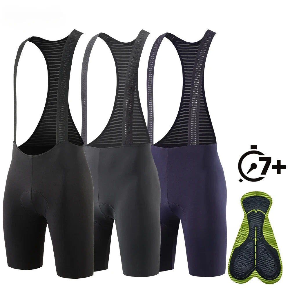 Men's Cycling Bib Shorts Seamless Outdoor Wear Bike Ride 7 Hours Padded Pro Team Riding Bib Tights Breathable MTB Cycling Shorts