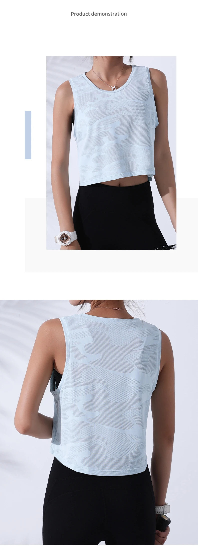 Women Camouflage Running Vest Fitness Crop Top Sleeveless Mesh Yoga Shirts Breathable Workout Gym Tank Tops Female Sportswear