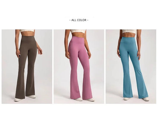 High Waist Flare Leggings Yoga Pants Women Bell-Bottoms Fitness Gym Casual Sports Trousers Pants Lifting Flared Yoga Leggings