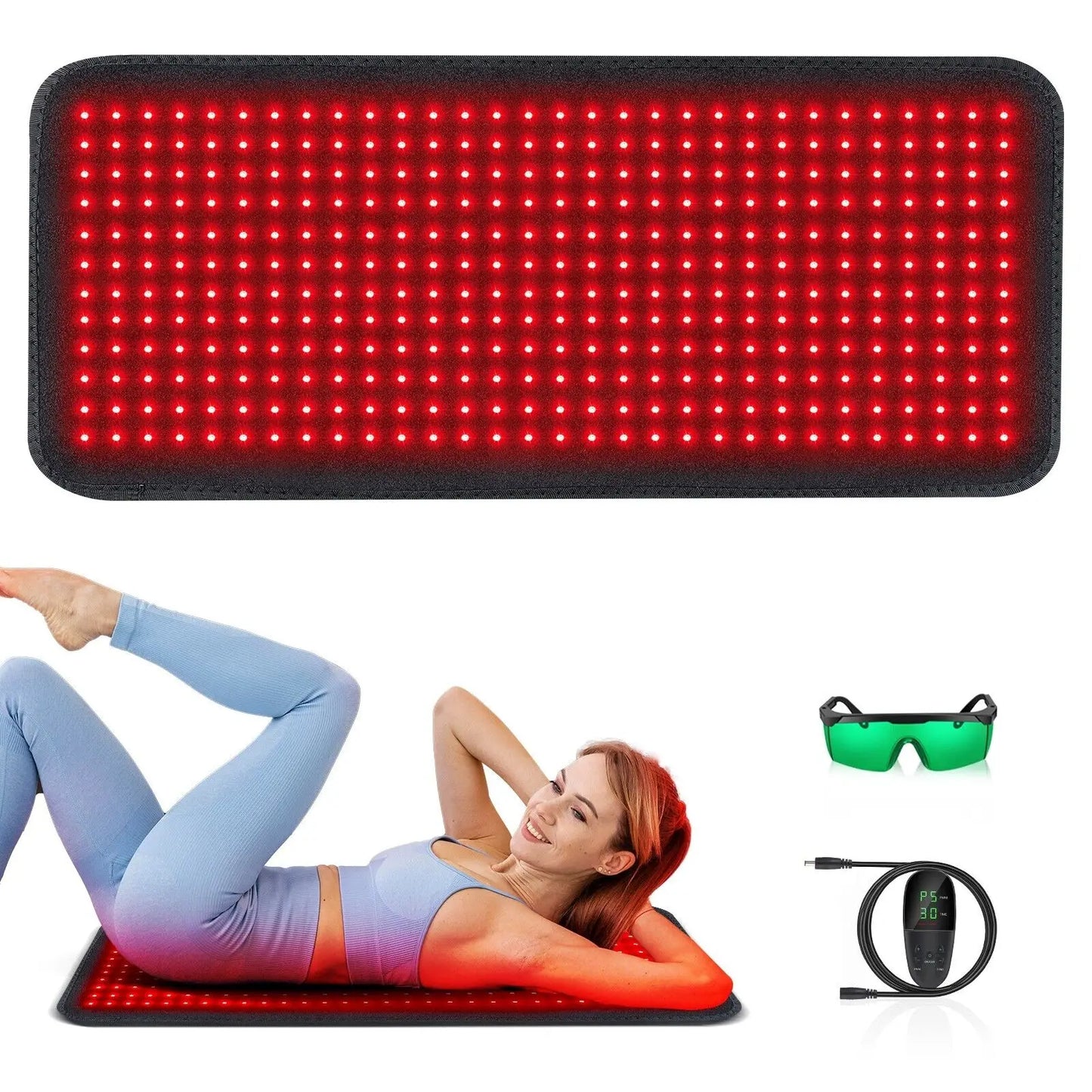 31.6x11.8inch Red Light Therapy Pad Infrared Light LED Therapy Pad Lumbar Back Belt For Body Back Waist Knee Joint Pain Relief