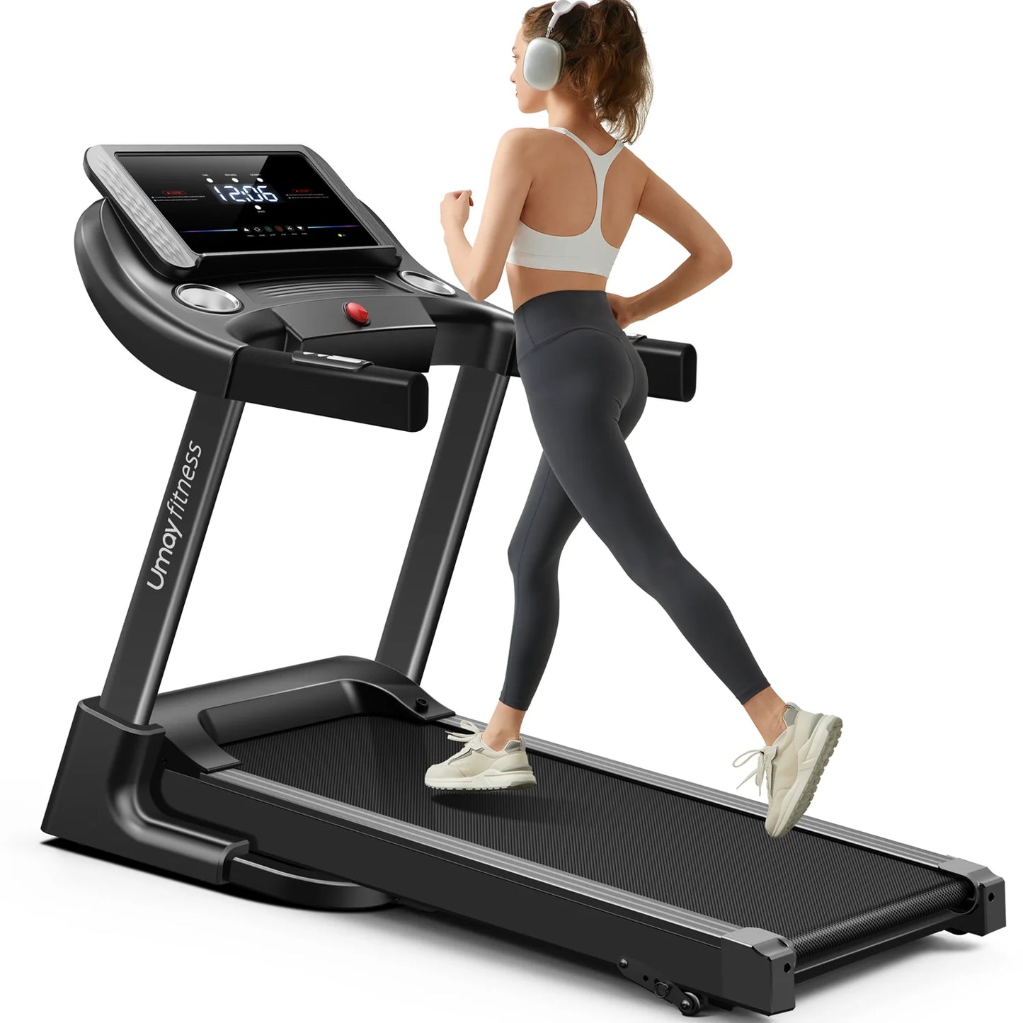 Home Folding Incline Treadmill with Pulse Sensors, 3.0 HP Quiet Brushless, 300 lbs Capacity