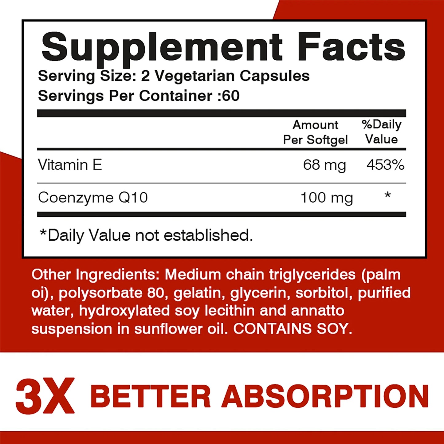 Ultra CoQ10 Supplements - Provides Energy, Supports Heart and Cardiovascular Health, Antioxidant - 120 Capsules