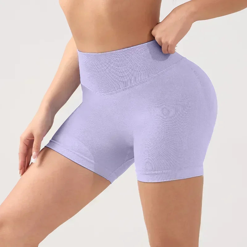 1 Piece High Stretch Nude Yoga Shorts Cycling Pants For Running Gym Cycling Sports Women Sweat Absorbent Breathable Tight Shorts