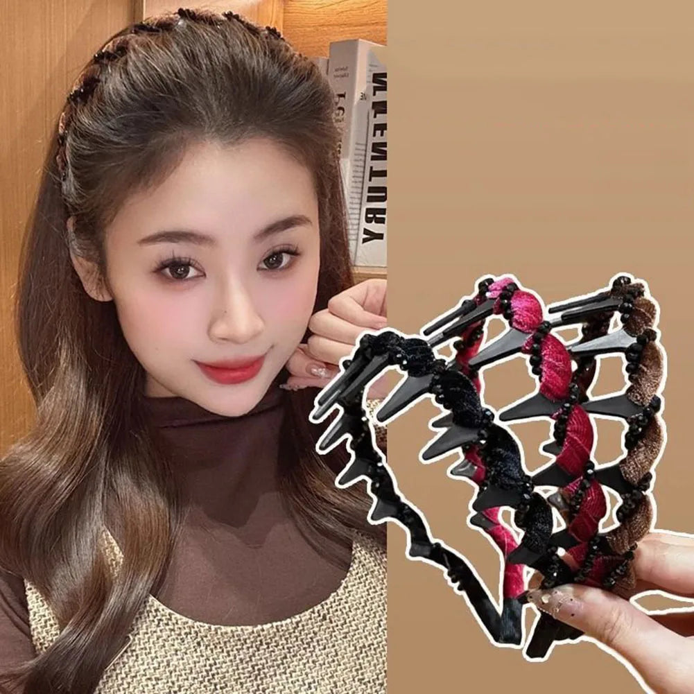 Vintage High Cranium Artificial Pearl Hairband 2025 New Elegant Pearl Headbands For Women Girl Rhinestones Hair Accessories