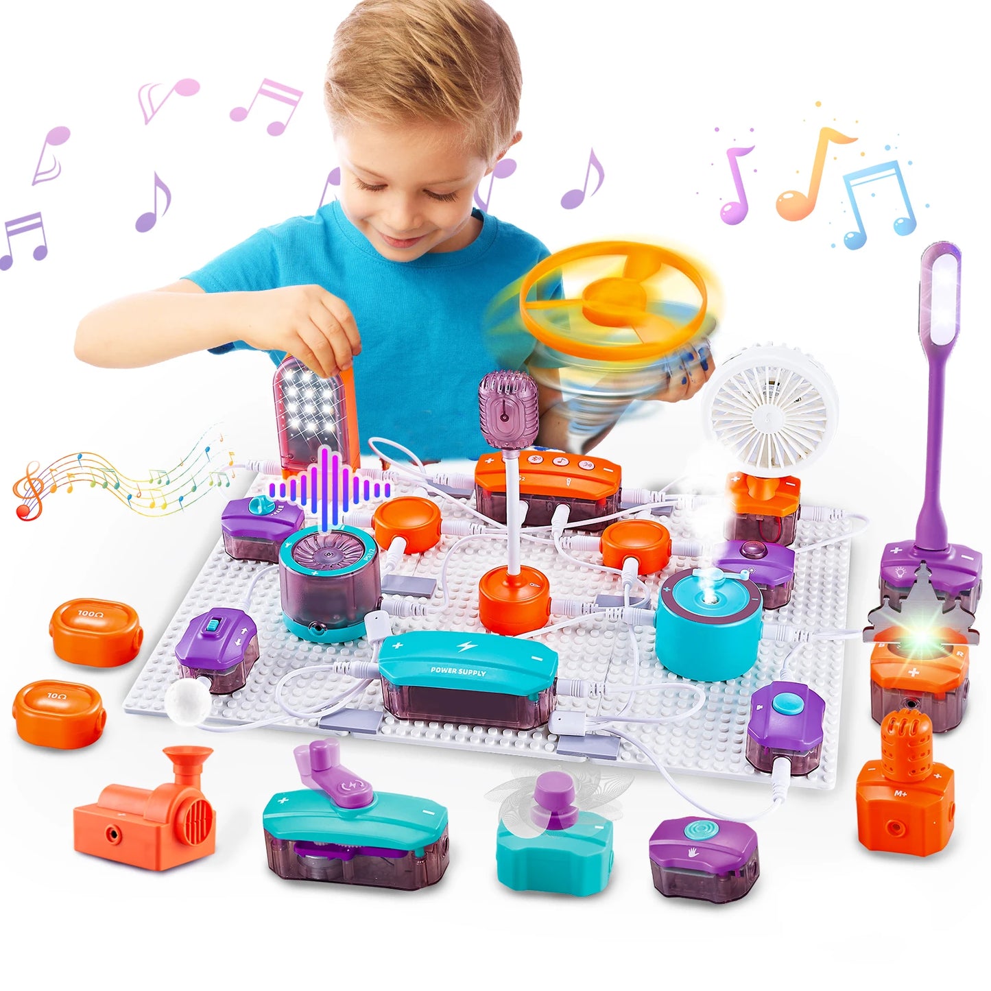 Science Circuit for Kids DIY Electronics Exploration Kit 150+ Project Physics Experiment Circuit Board Educate Toy Ages 6+