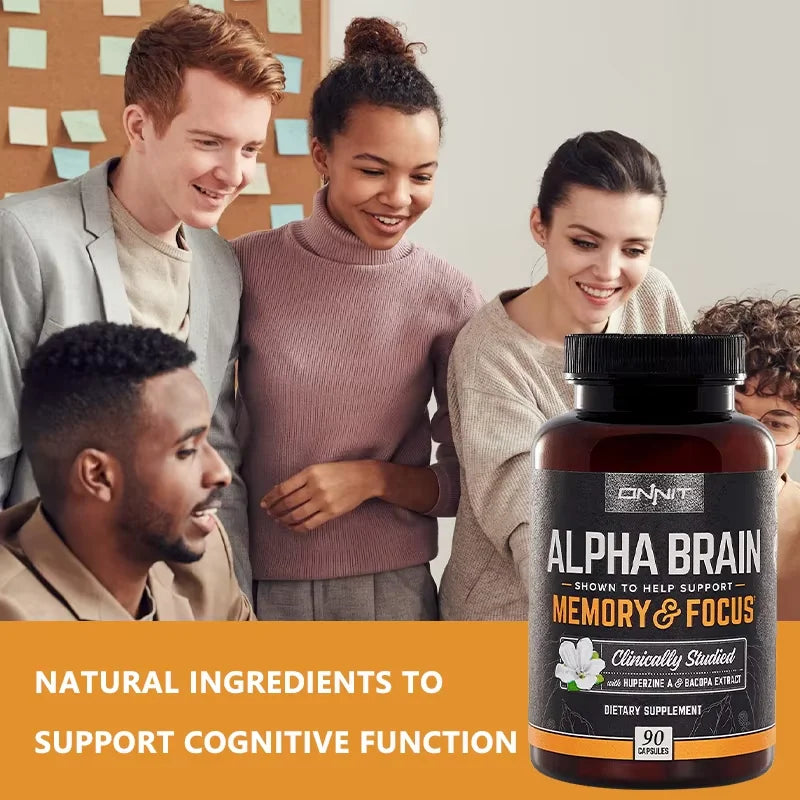 Brain Health Supplement Capsules - Supports Memory Concentration And Cognitive Processing Speed - 90 Count Bottle