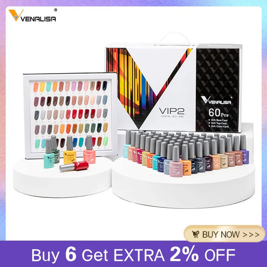 Venalisa New Color VIP Gel Nail Polish Kit Enamel Vernish Color Gel Polish for Nail Art Design Whole Set Nail Gel Learner Kit