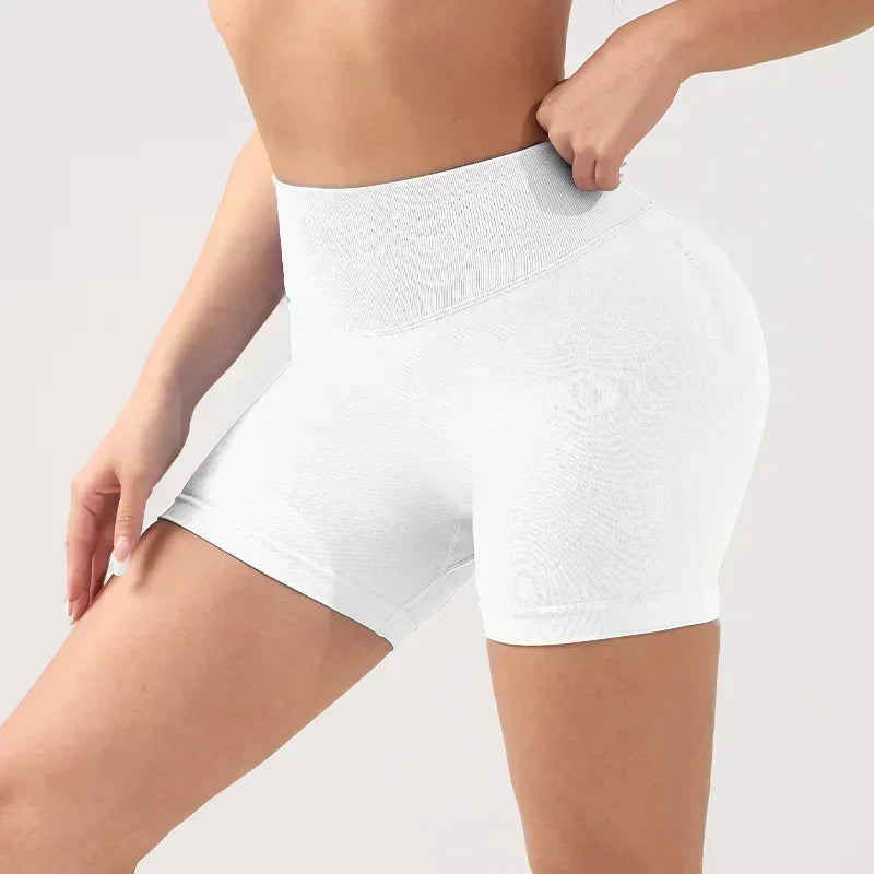 1 Piece High Stretch Nude Yoga Shorts Cycling Pants For Running Gym Cycling Sports Women Sweat Absorbent Breathable Tight Shorts