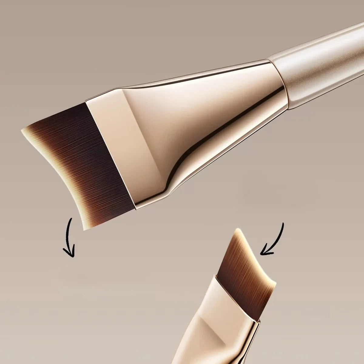 Arc-shaped Flat-head Ultra-thin Foundation Brush, Paint-free And Traceless Foundation Liquid Brush, Professional