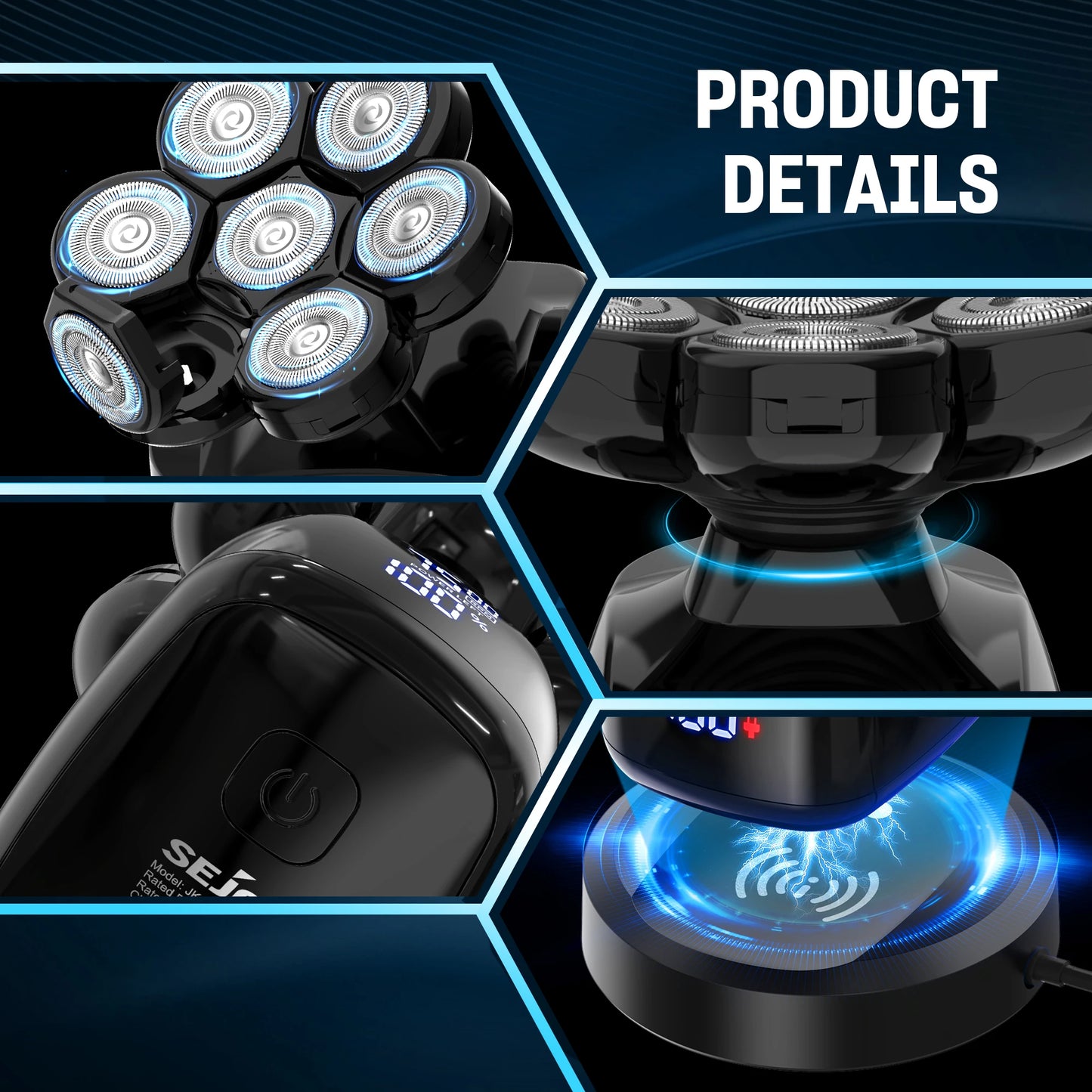 Multifunctional  Electric Shavers Kits for Bald Head Shaver Beard Shaving Machine for Men Grooming Kit Husband Gift