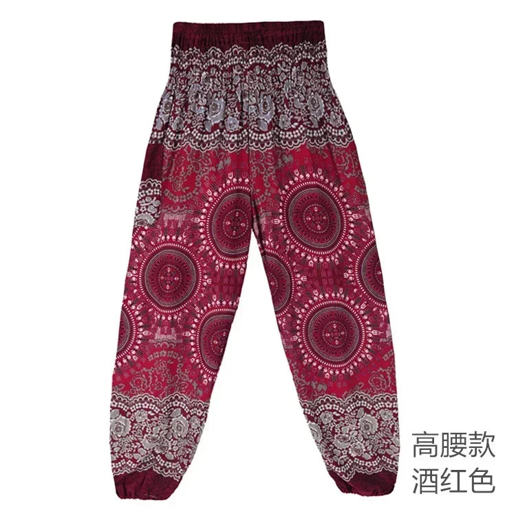 Folk-Custom Yoga Pants Women Vintage Joggers Pants Sweatpants Fashion Loose Sportwear Casual Trousers Streetwear Woman Clothes