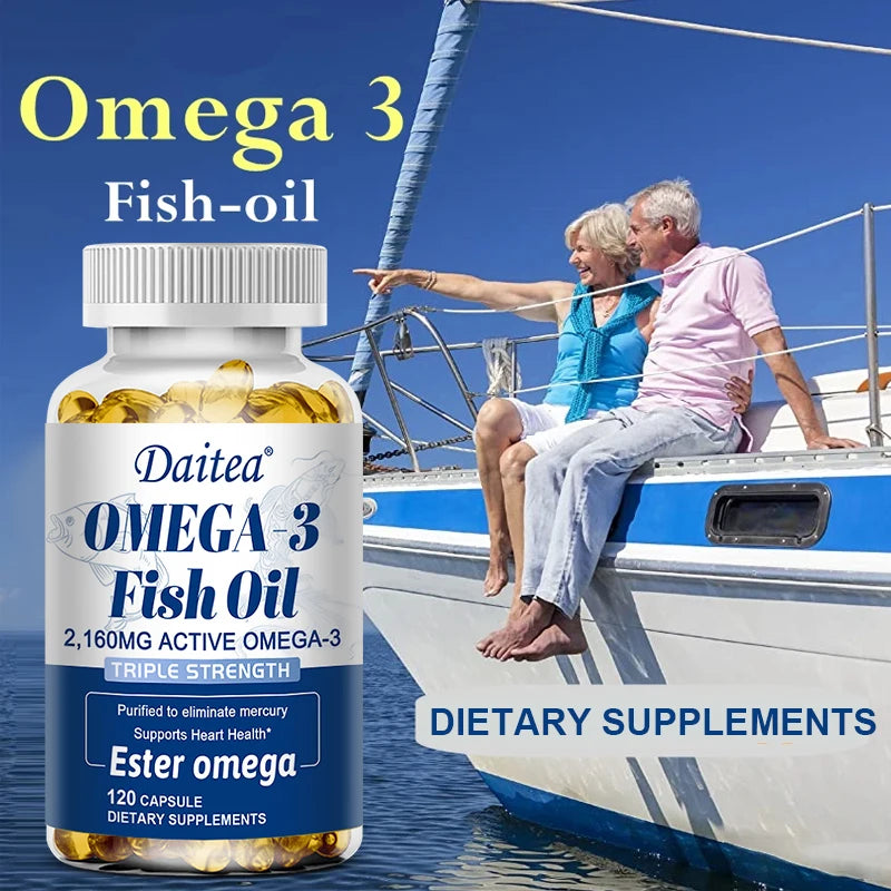 Fish oil is rich in omega-3 polyunsaturated fatty acids, which support brain and heart, concentration and cardiovascular health