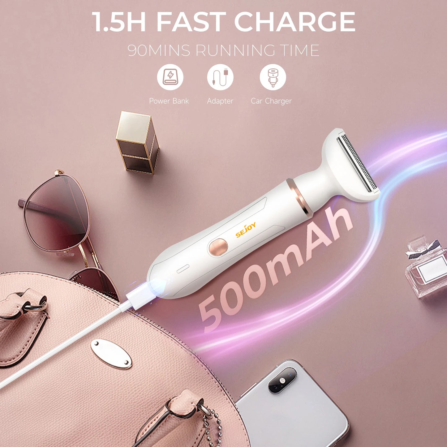 Portable 4 in 1 Electric Razors for Women for Face Nose Eyebrow Beard Mustache Arm Leg Armpit Bikini Women‘s Body Shaver Set