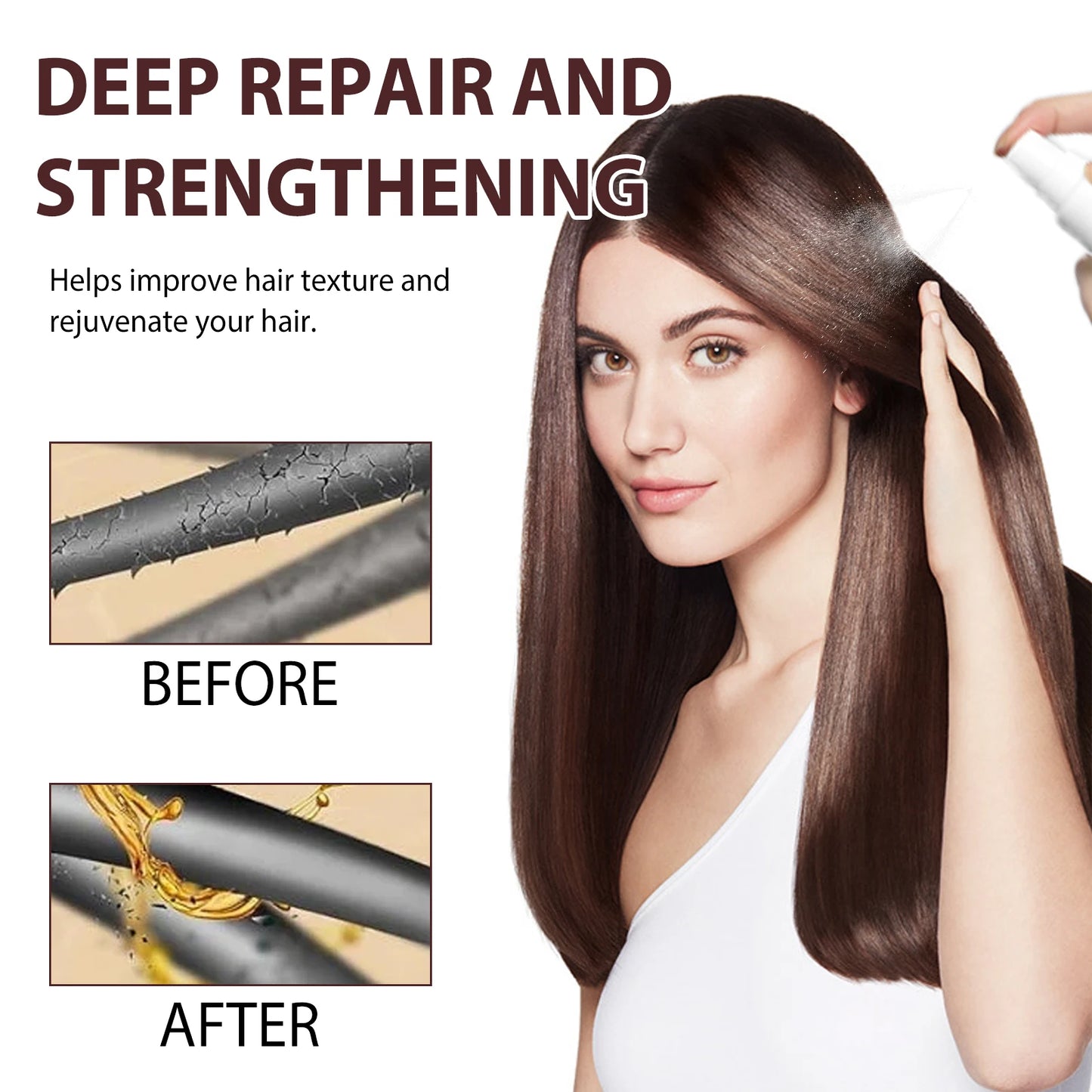 100ml Protein Leave-In Hair Care Spray Herbal Extract Moisturizing Deep Gentle Hair Care Oil Suitable For Dry And Damaged Hair