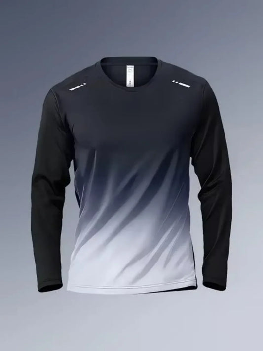 Men's Long Sleeves T-Shirt Fitness Clothes Men's Spring Autumn Quick-Drying Clothes Training Sports T-Shirt Stylish Running Tops