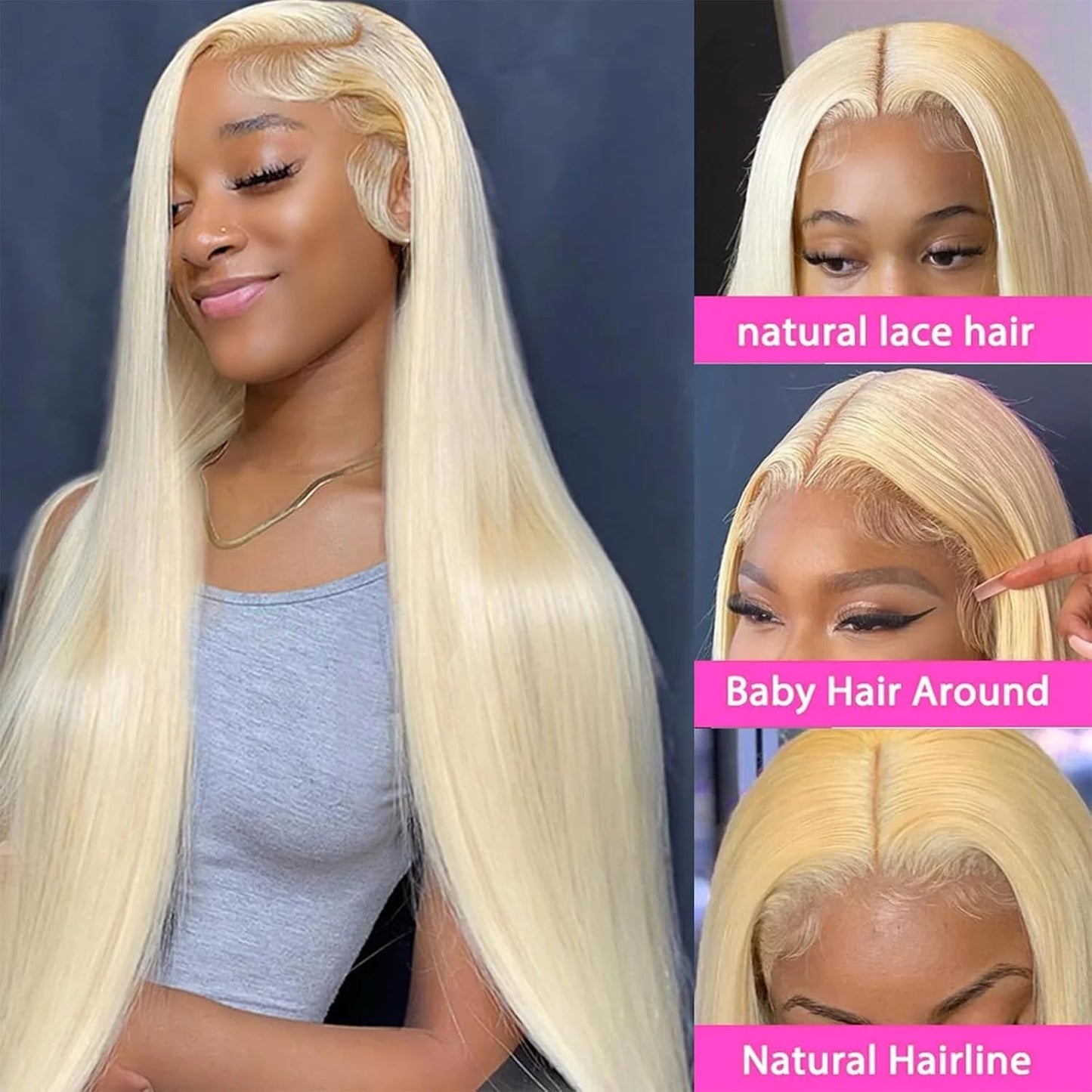 30 40 46 Inch 613 Bone Straight Human Hair Wig Colored Honey Blonde 13x6 HD Lace Frontal 13x4 Front Wigs 100% Raw Human Hair Wig