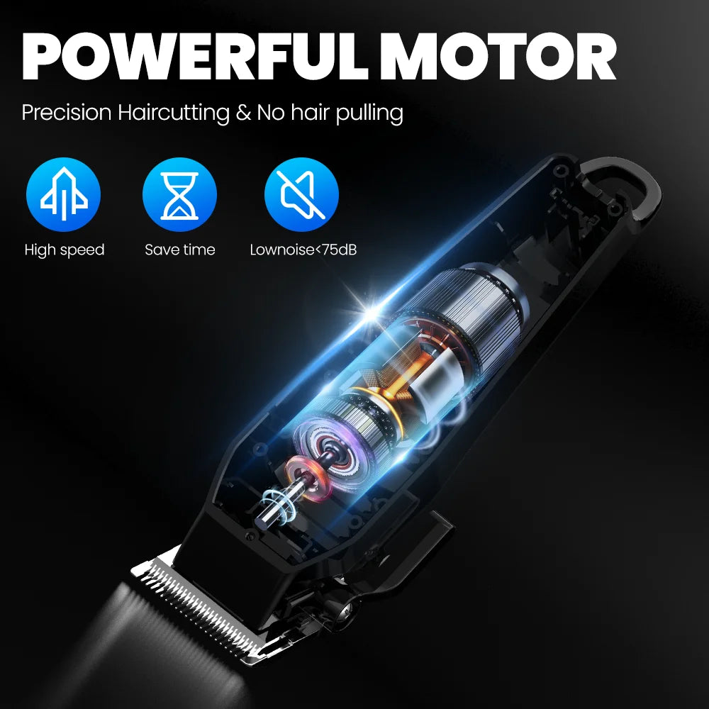 Professional  Hair Clippers for Men Trimmers Set for Barber Cordless with LED Display Slick Hair Cut Self-Sharpening Blades