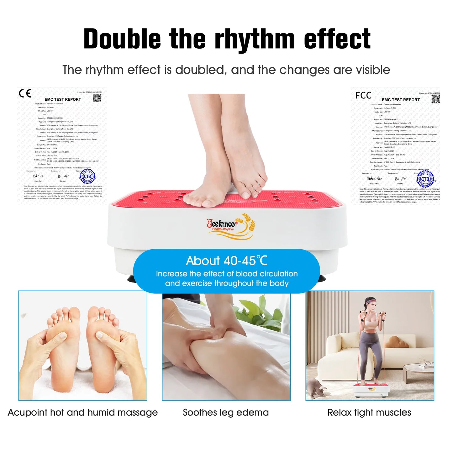 Vertical Vibration Plate Seniors & Teens Silicone Surface Magnetic Heating Fitness Home Efficient Resonance Fitness Machine