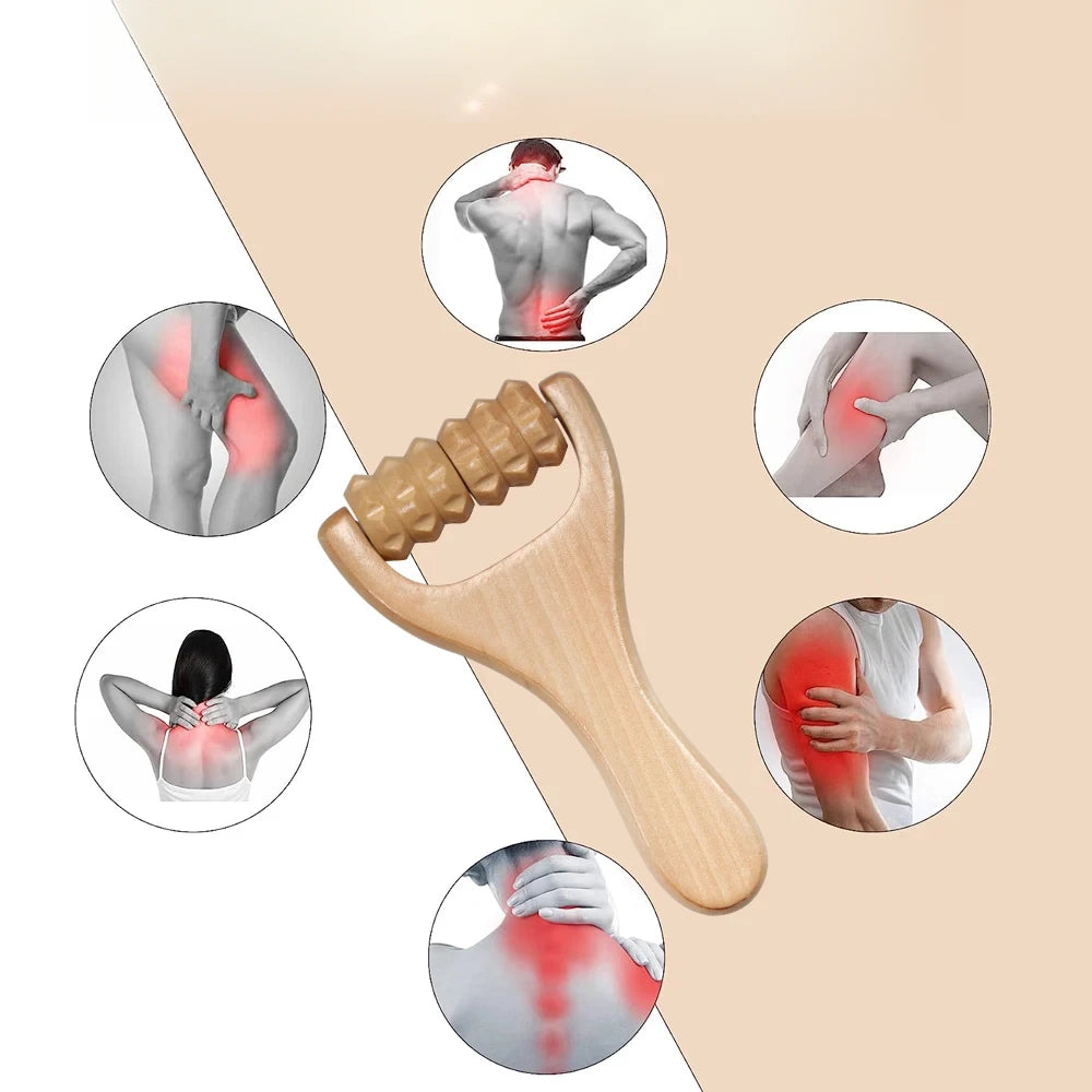 1Pcs Wooden Massage Roller, Multi-Functional Roller for Cellulite Reduction, Muscle Tension, Supports Skin Health, Full Body Roller