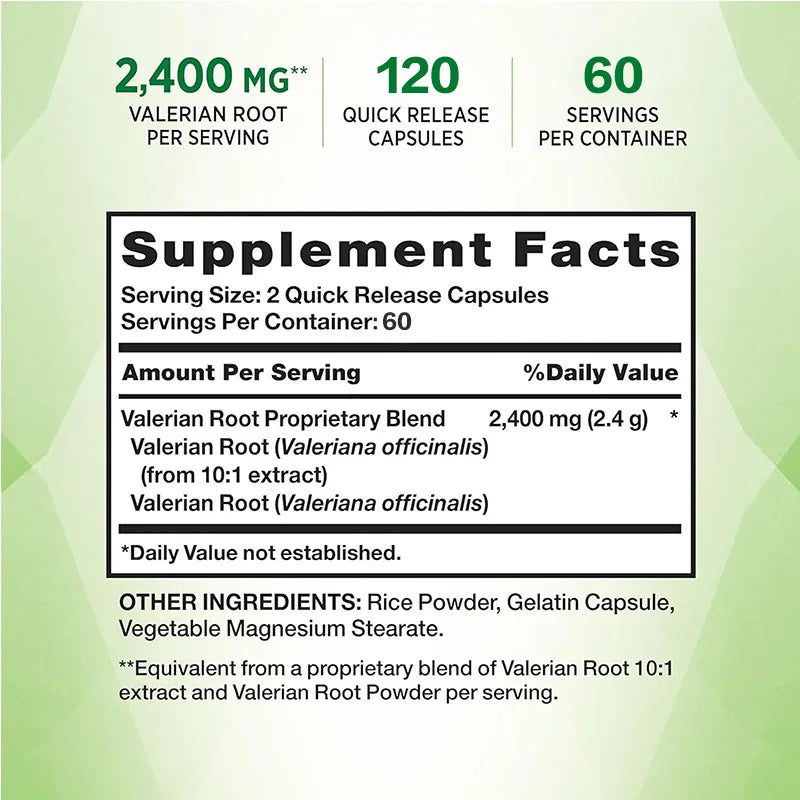 Valerian Root - Relieve Stress and Anxiety, Improve Sleep Quality, Sleep Aid