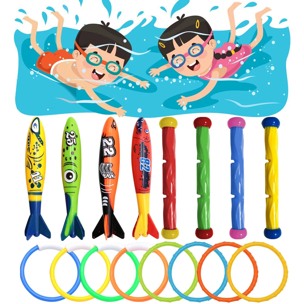 Kids Summer Shark Rocket Throwing Toy Swimming Pool Dive Game Water Fun Games Pool Toys Baby Water Educational Bath Toys Gifts