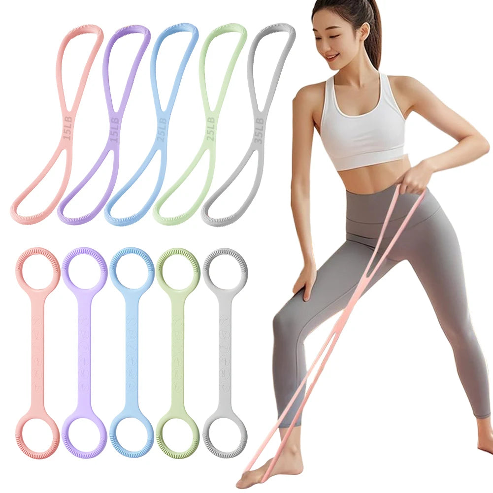 8 Shaped Fitness Resistance Band Fitness Pulling Rope Shoulder Stretch Band for Home Chest Arm Exercise