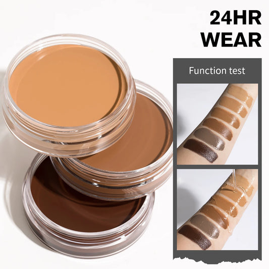 Waterproof Foundation Full Coverage, Oil-control Matte Velvet Nourishing Flawless Cream Foundation, 0.7oz Cream Bronzer Makeup