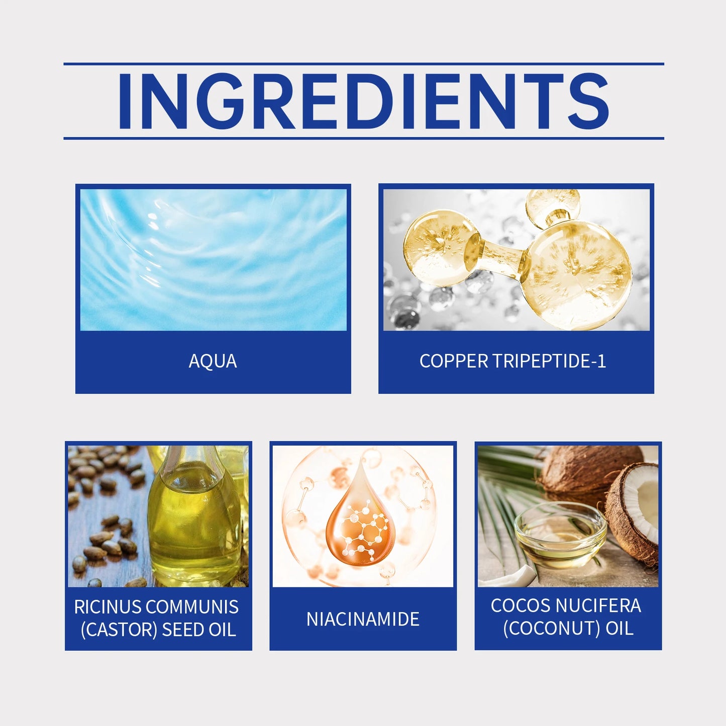 Hyaluronic Acid Complete Hair Care Kit Anti Breakage Smoothing Soft Hair Deep Conditioning Castor Oil Hair Growth Serum