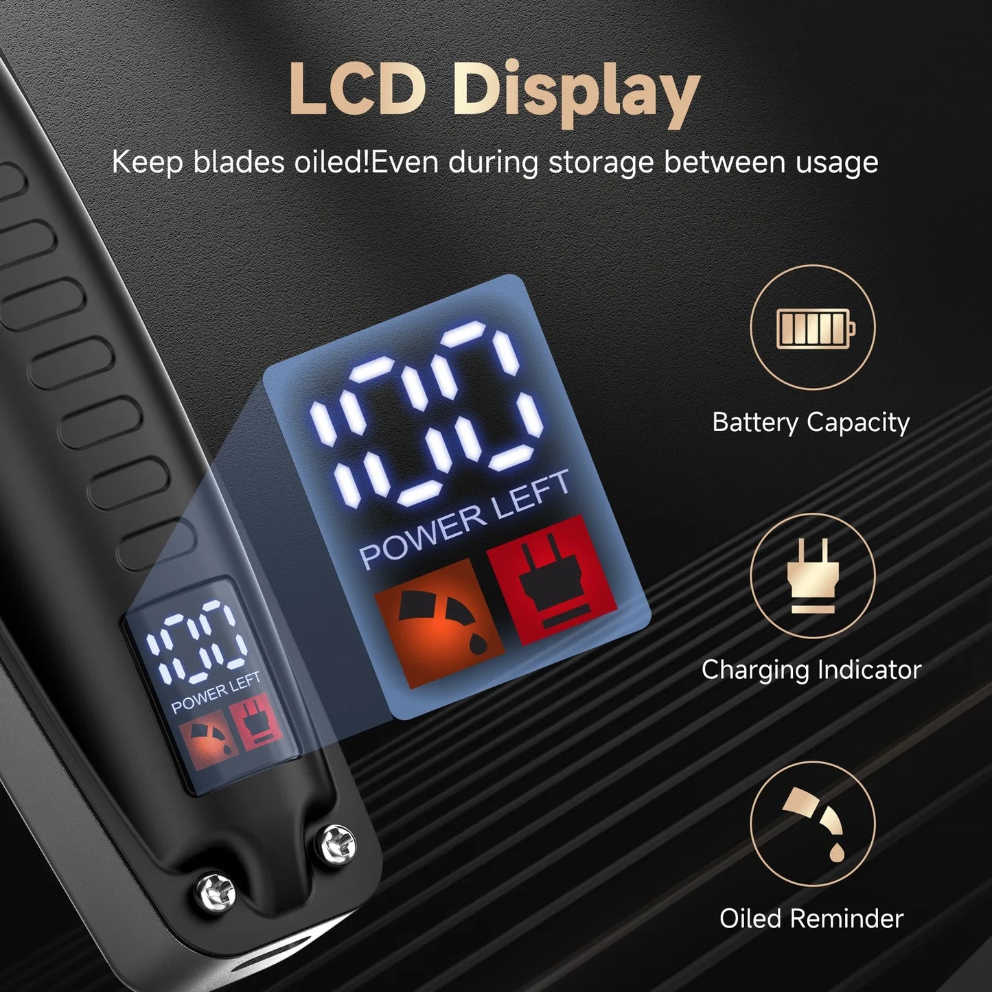 Hair Clippers Men Kids Children Hair Trimmer Professional Cordless Barber Clippers Hair Cutting Kits with LED Display