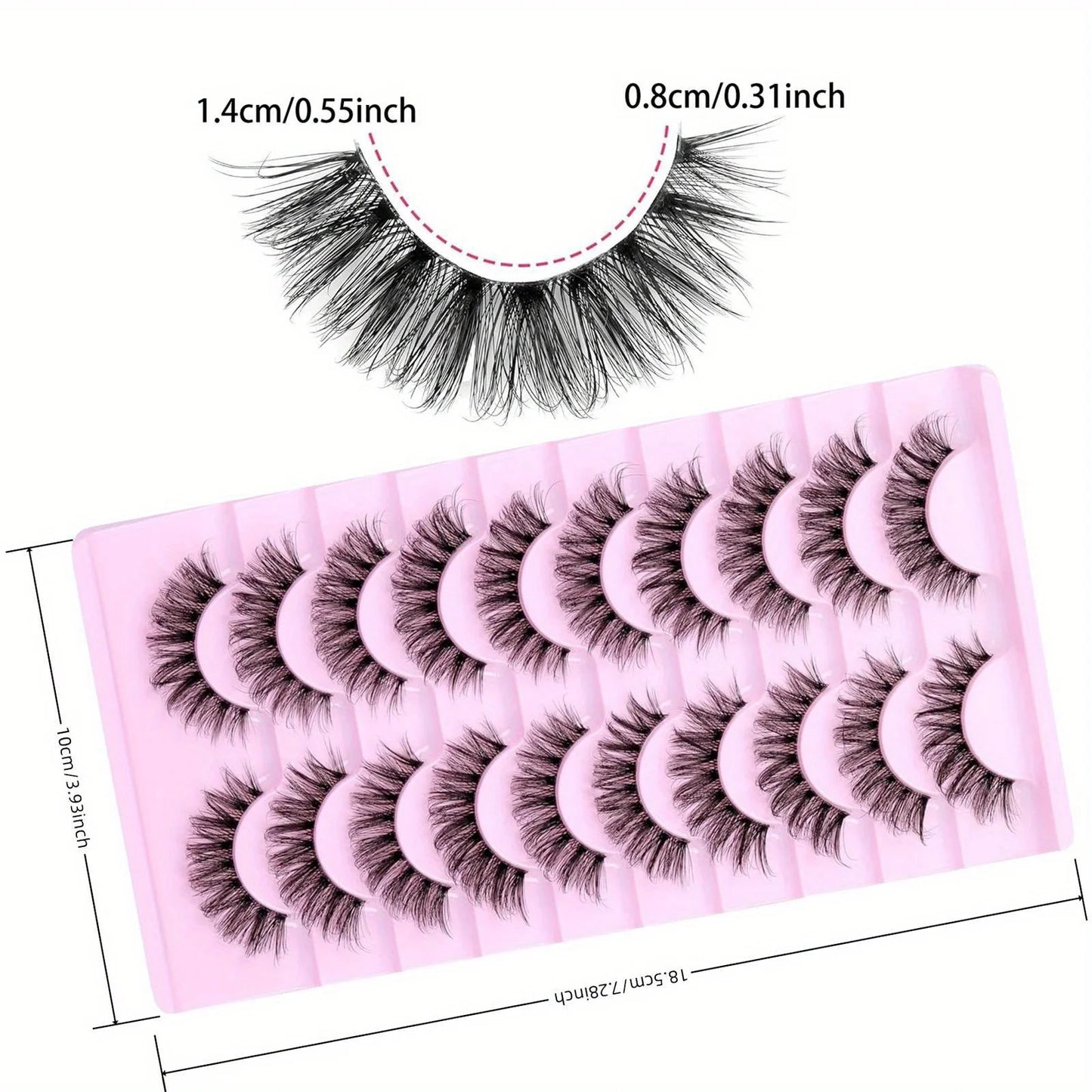 3Boxes (30Pairs) Fluffy False Eyelashes Wispy Lashes 3D Volume Strip Lashes D Curl Fake Eyelashes with Clear Band Eye Lashes