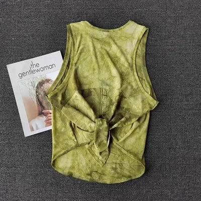 Sports Vest Women's Quick Drying Loose Running T-Shirt Fitness Top Sleeveless Yoga Shirt Beautiful Back Breathable Mesh T-shirt