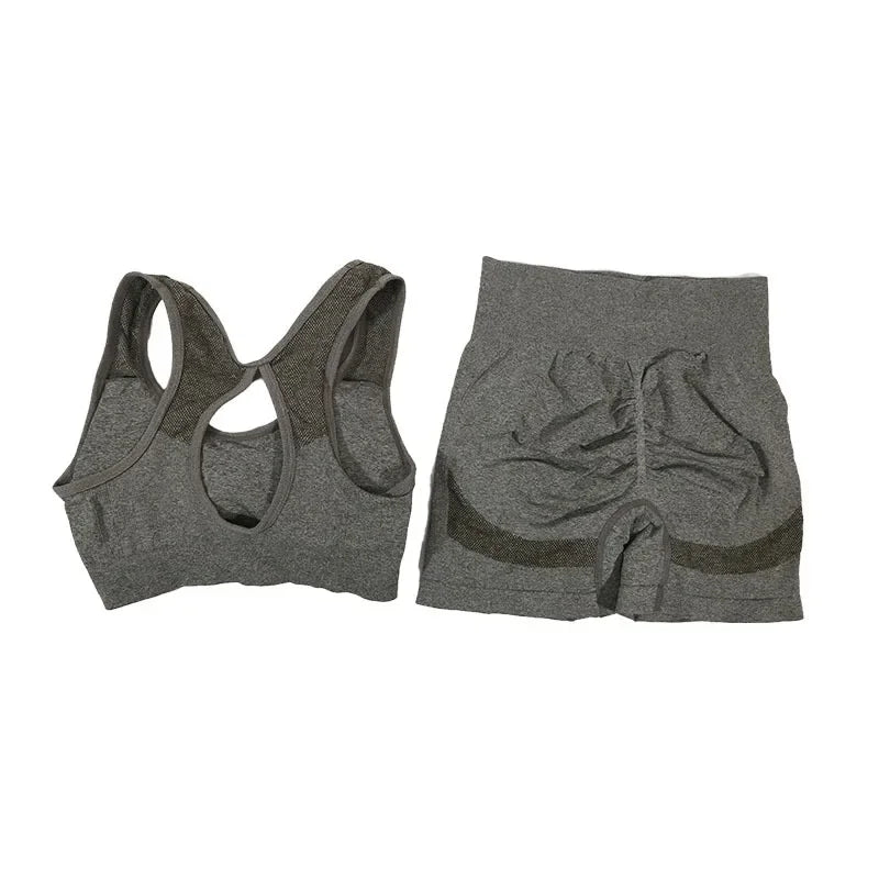 2Pcs Yoga Suit Yoga Sports Underwear Women's Fitness Suit Vest Running Sports Yoga Shorts Set Yoga Set  Workout Set
